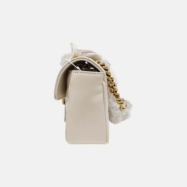 GG Marmont Small Quilted Calfskin White