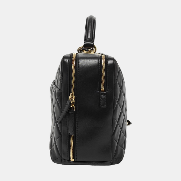 TRENDY CC Large Quilted Lambskin Black