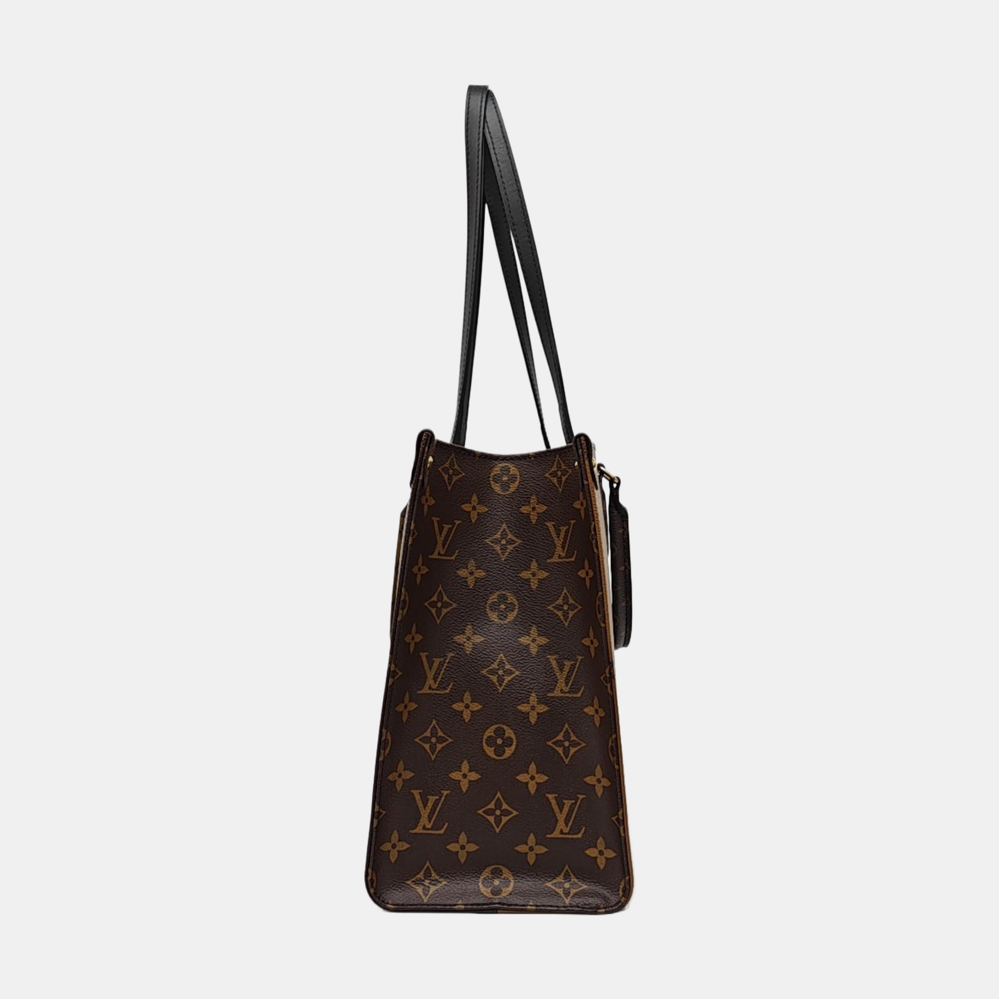 ONTHEGO MM Monogram Coated Canvas Brown