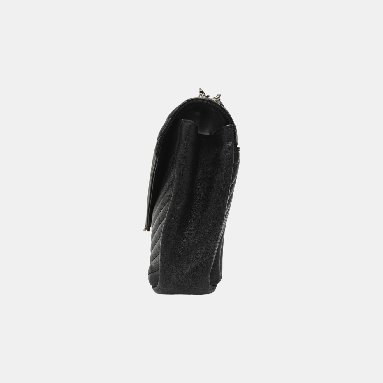 COLLEGE Large Chevron Calfskin Black