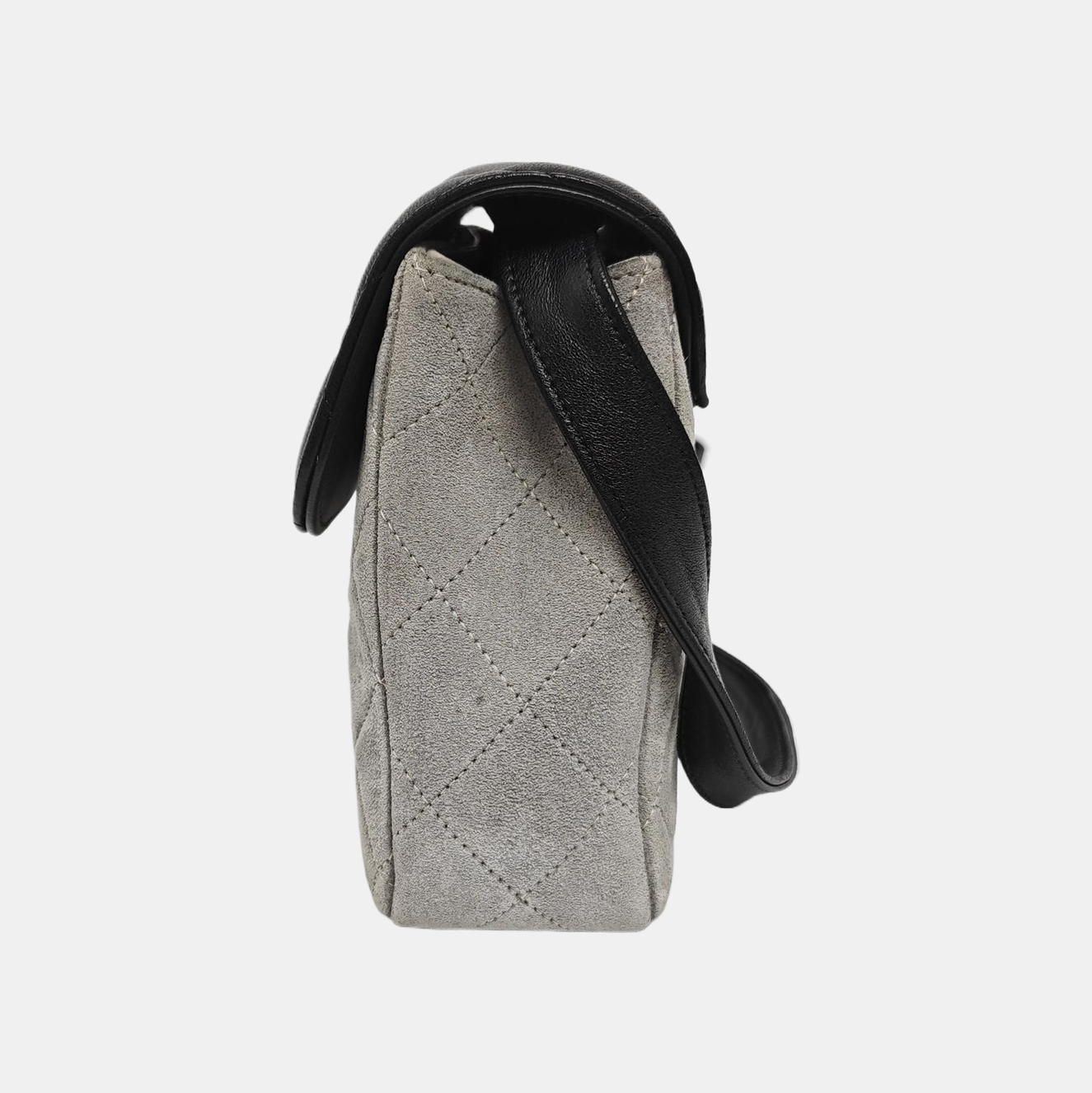 BIJOUX FLAP Quilted Suede Gray