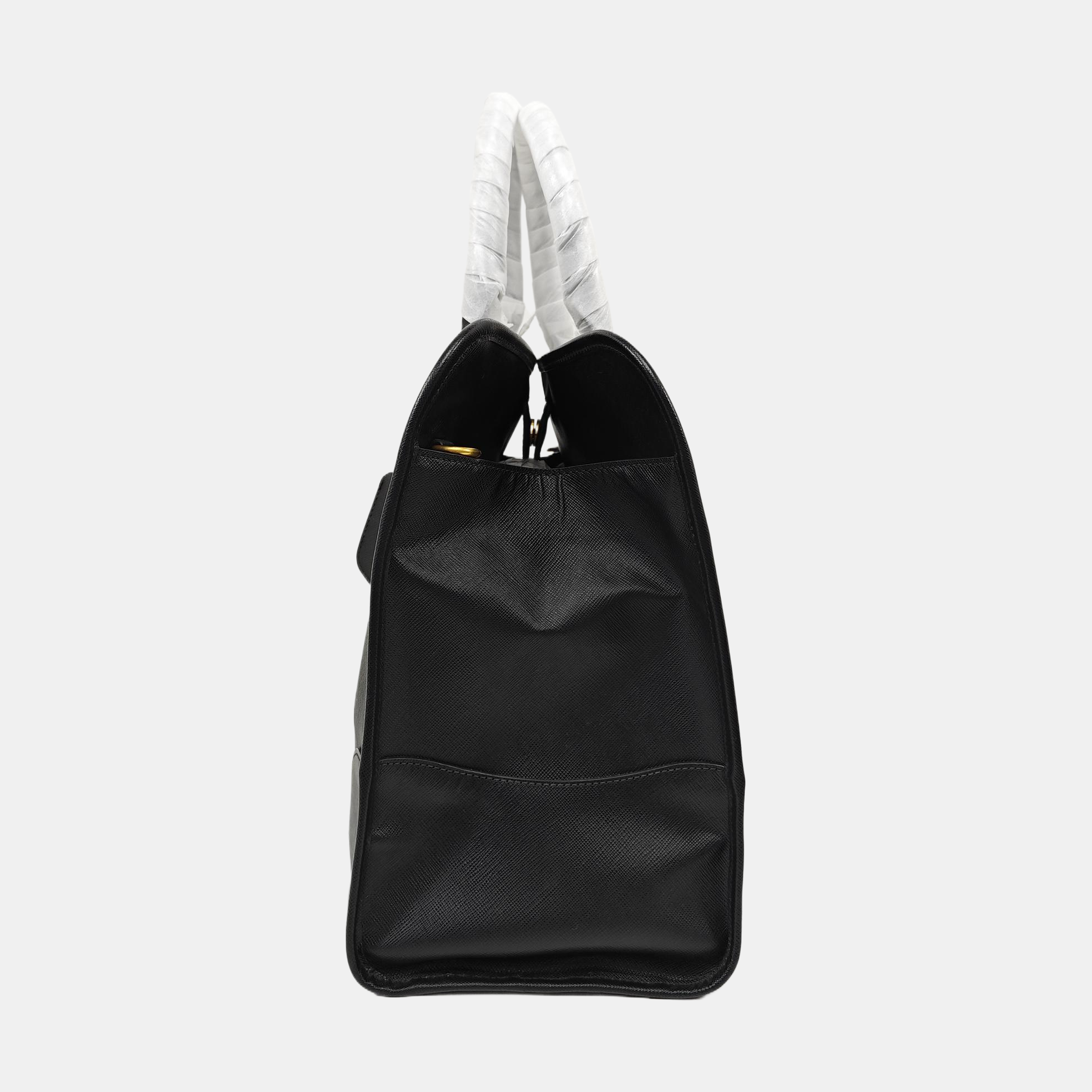 Saffiano Calfskin Shoulder Bag Black