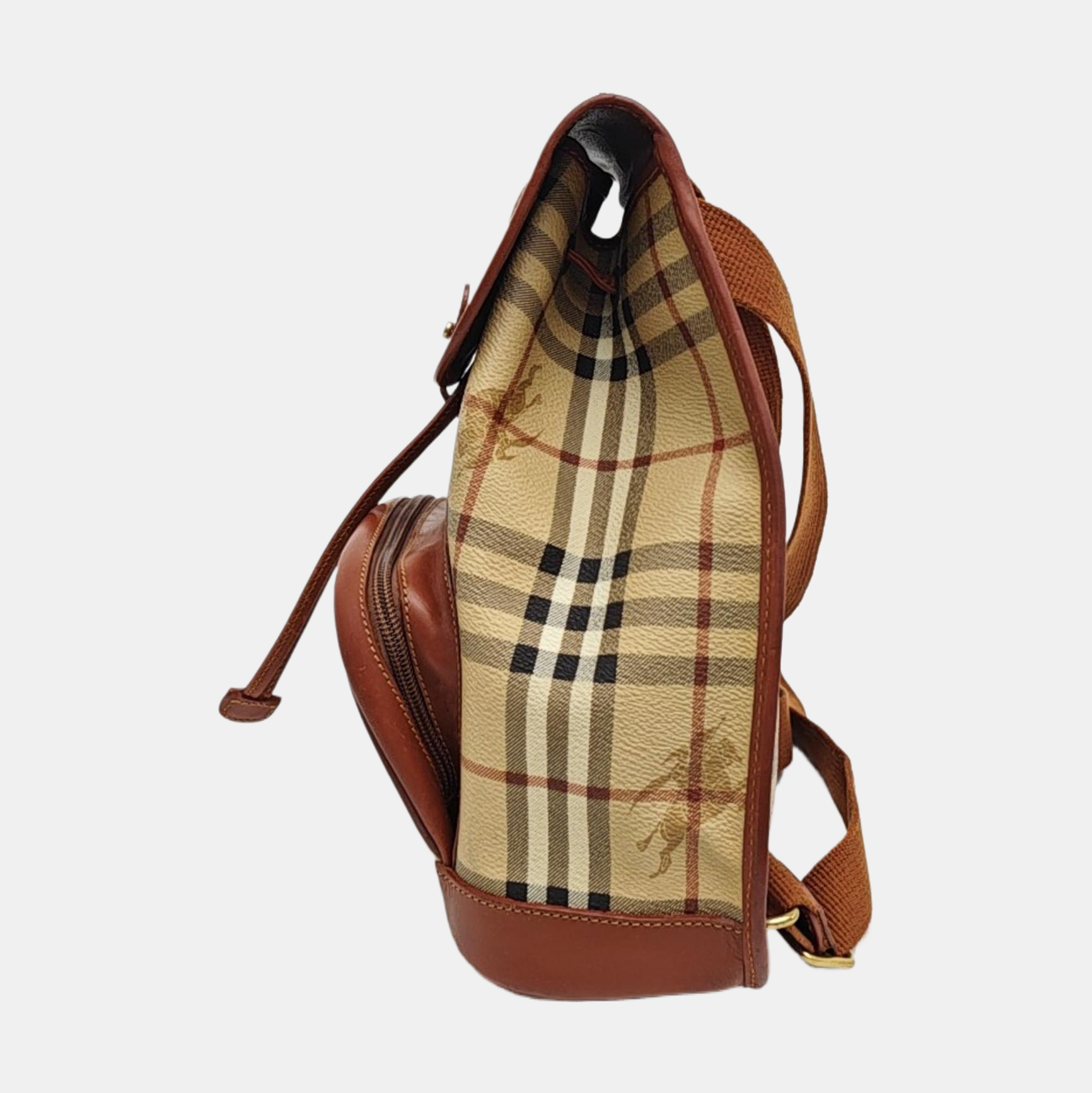 Coated Canvas Backpack Beige