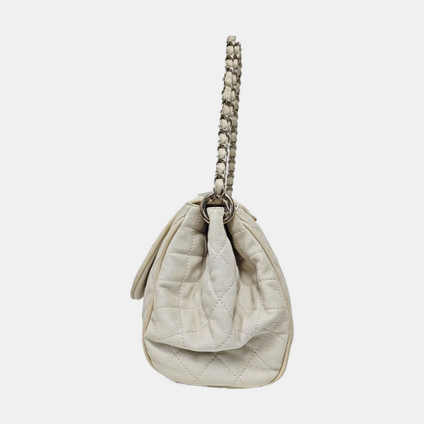 Quilted Grained Calfskin White