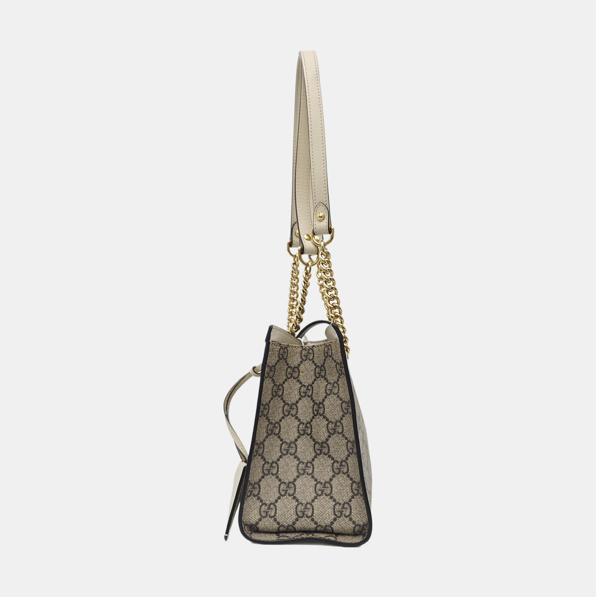 Padlock Small Monogram Coated Canvas Beige
