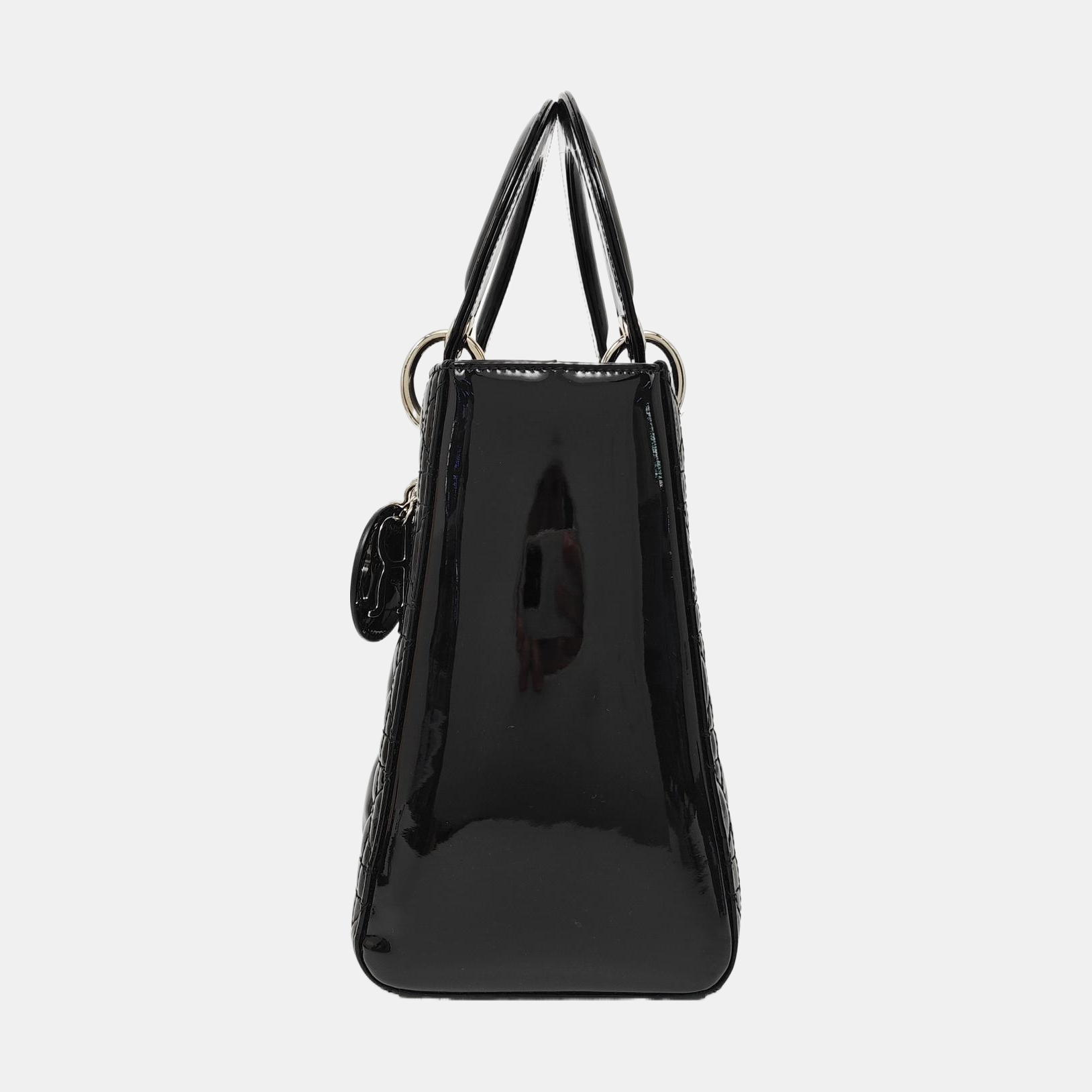 Lady Dior Medium Cannage Patent Leather Black