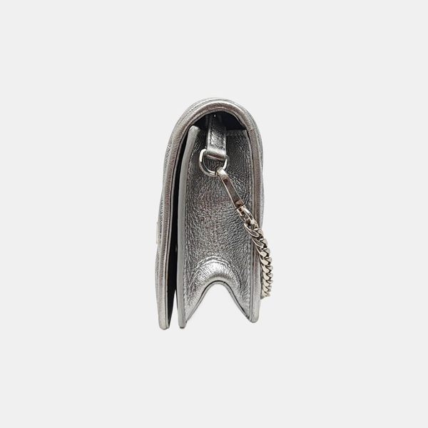 Quilted Lambskin Shoulder Bag Silver
