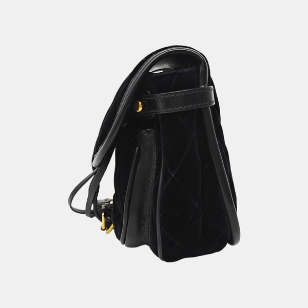 Belt Bag Quilted Velvet Black