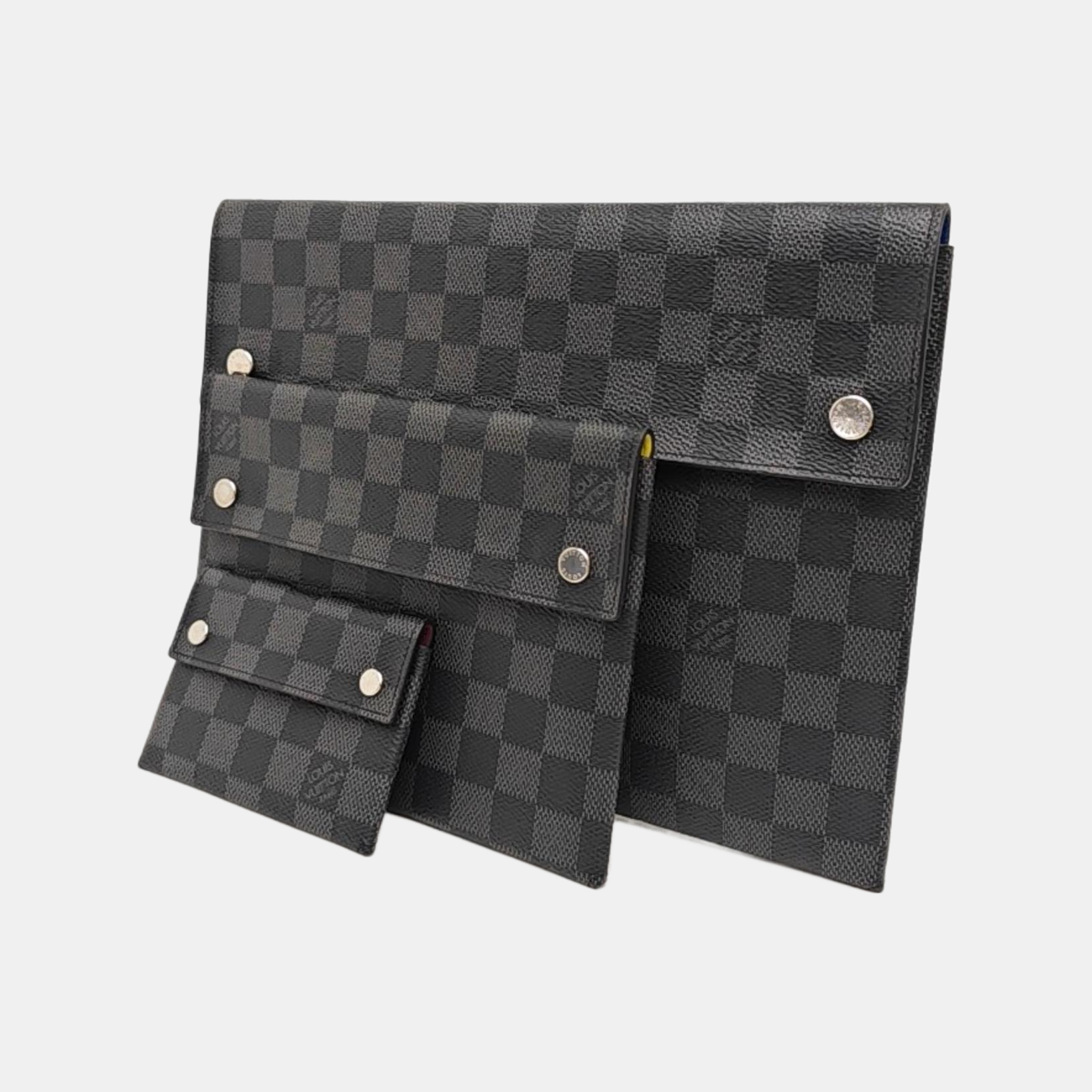 ALPHA Damier Graphite Coated Canvas Gray Wallet