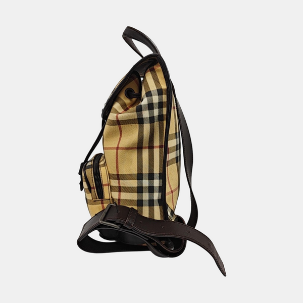 Coated Canvas Backpack Beige