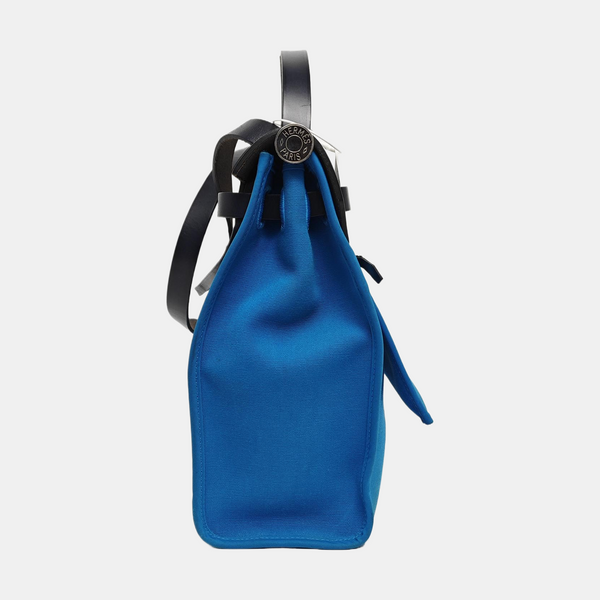 Authenticated pre-owned  Herbag 31 Canvas Blue - Shoulder Bag at Looply