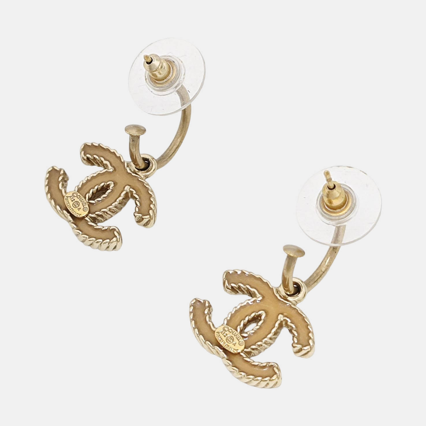 CC Logo Metal Gold Earrings