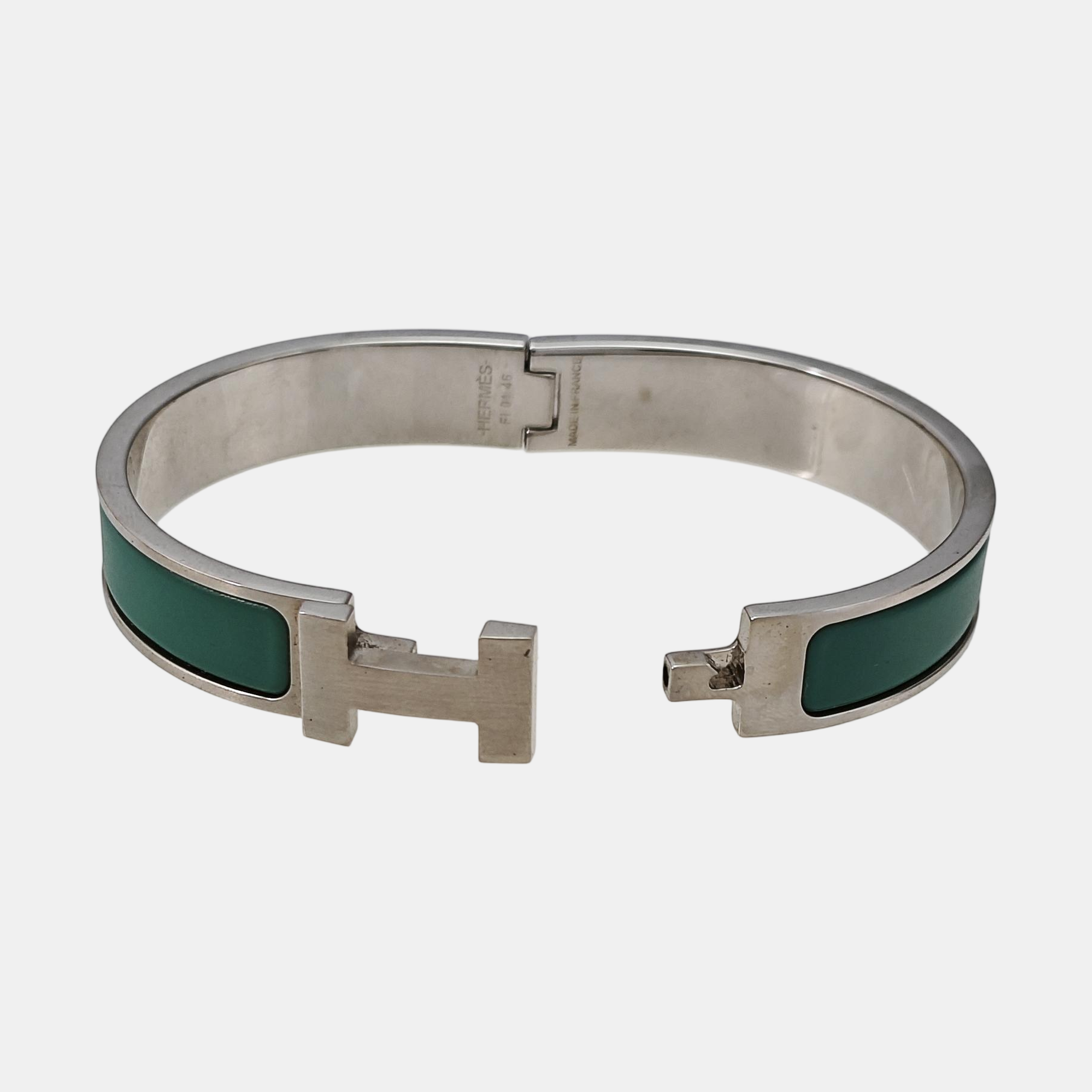 Clic H Metal Green Bangle
