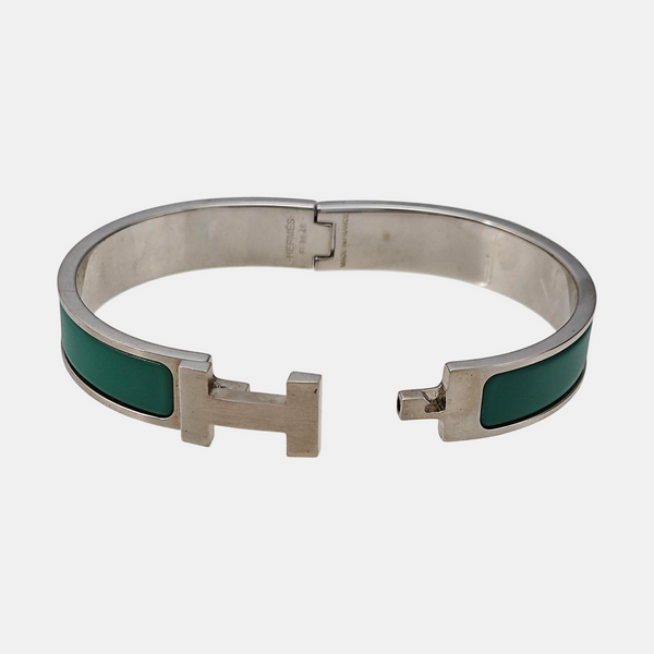 Clic H Metal Green Bangle