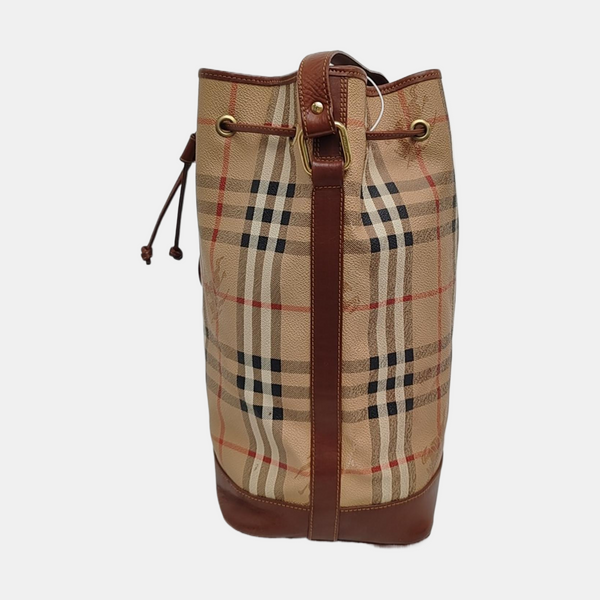 Coated Canvas Bucket Bag Beige