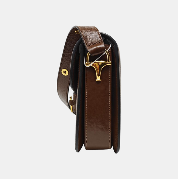 Horsebit 1955 Medium Monogram Coated Canvas Beige