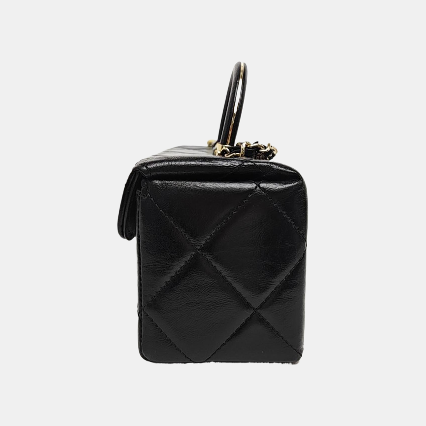 Quilted Calfskin Shoulder Bag Mini Black