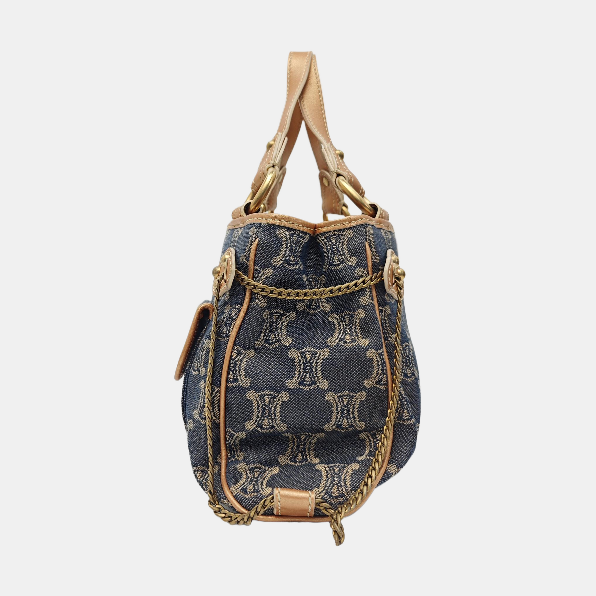 Canvas Top Handle Bag Blue