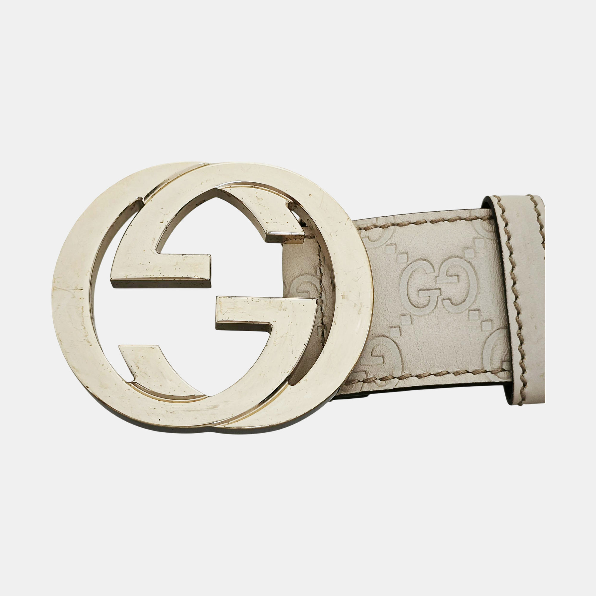 Leather Belt White