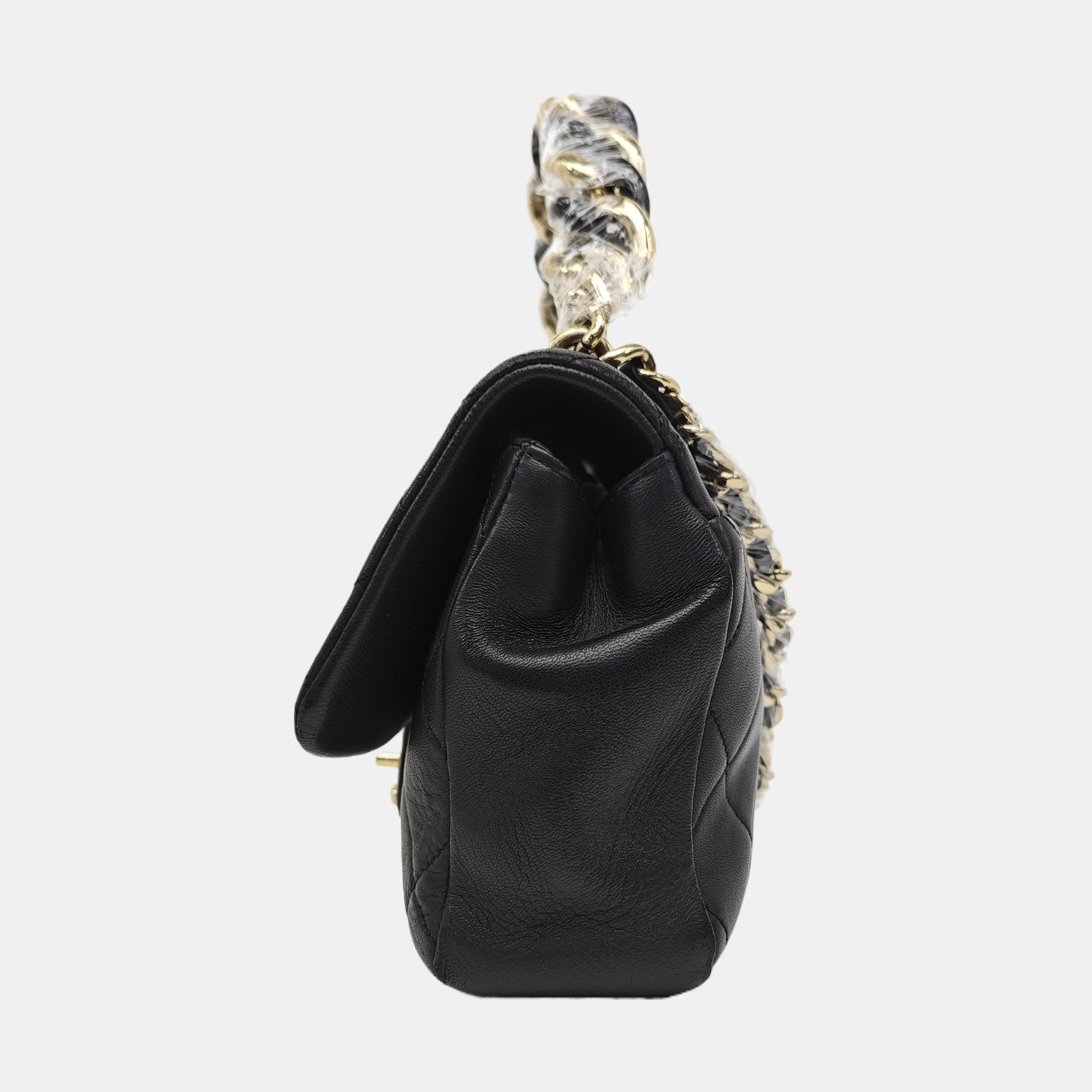 Quilted Lambskin Shoulder Bag Black