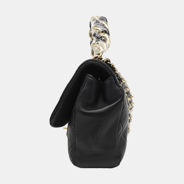 Quilted Lambskin Shoulder Bag Black