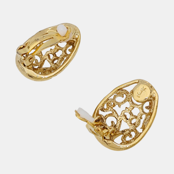 Metal Gold Clip On Earrings