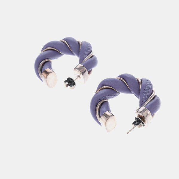 Pendientes Morados de Cuero