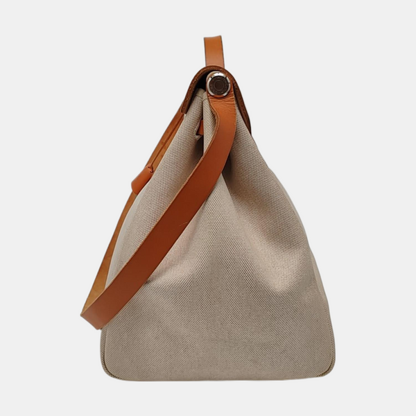 Authenticated pre-owned  Herbag Coated Canvas White - Shoulder Bag at Looply