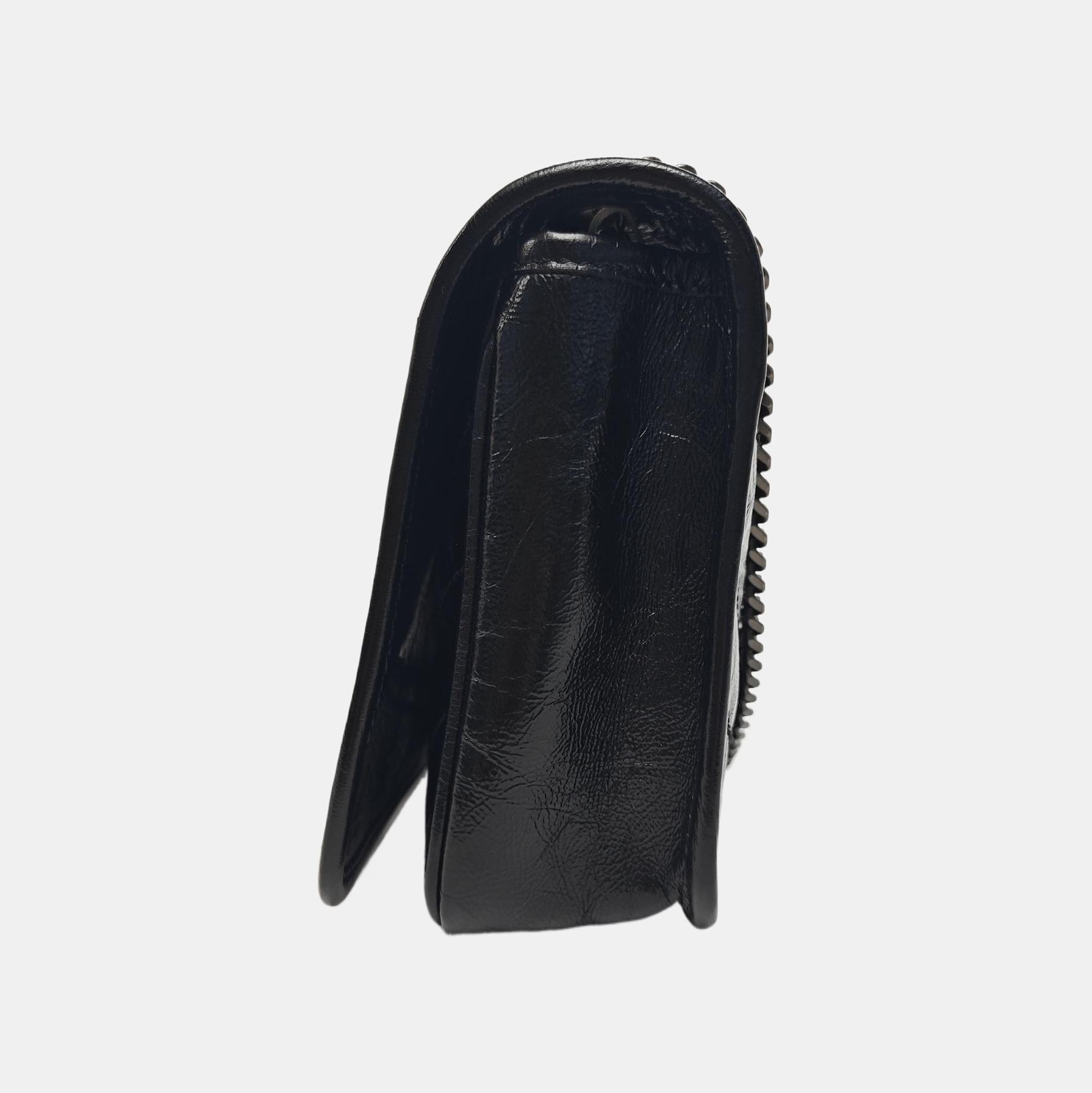 NIKI Mini Chevron Calfskin Black