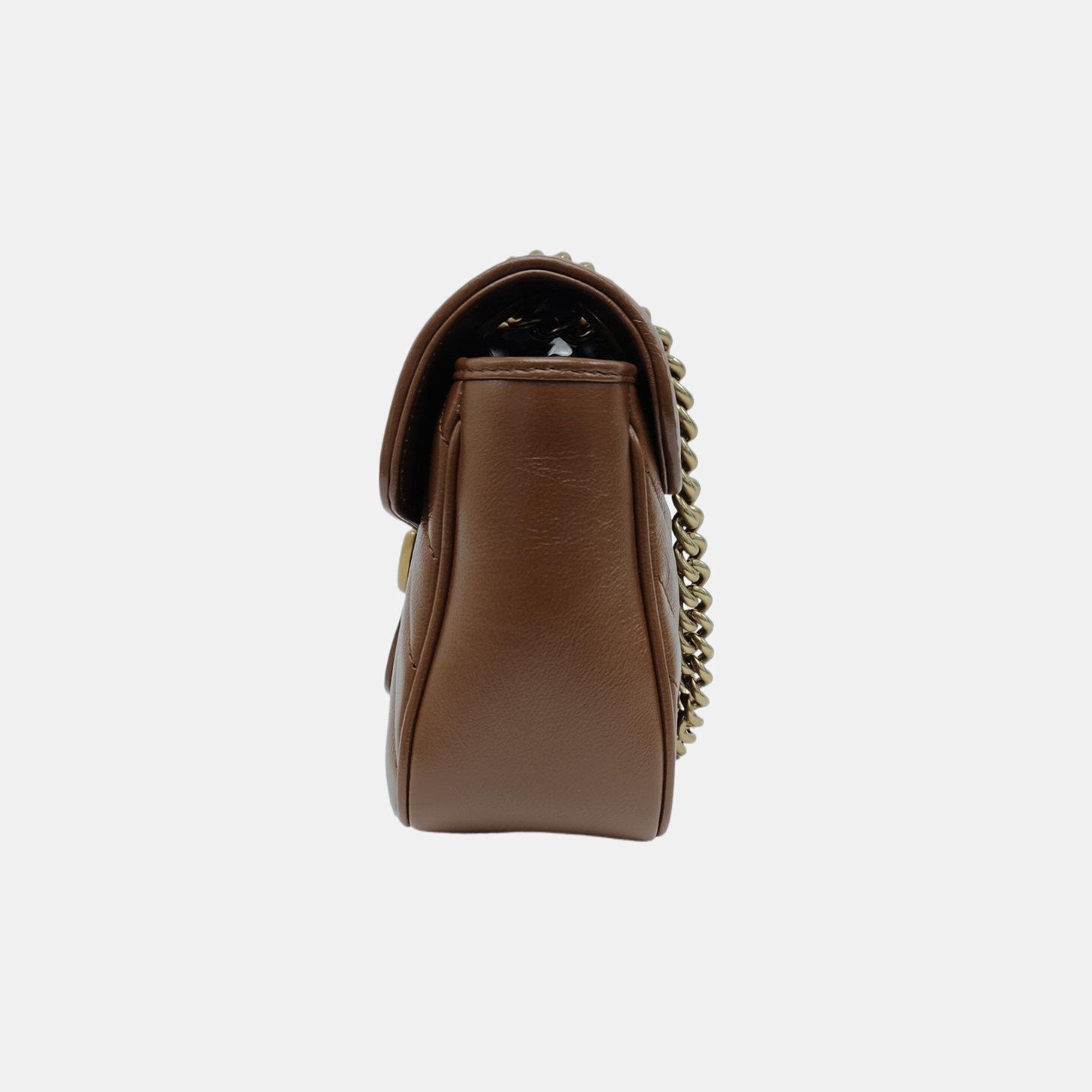 GG Marmont Medium Quilted Calfskin Brown
