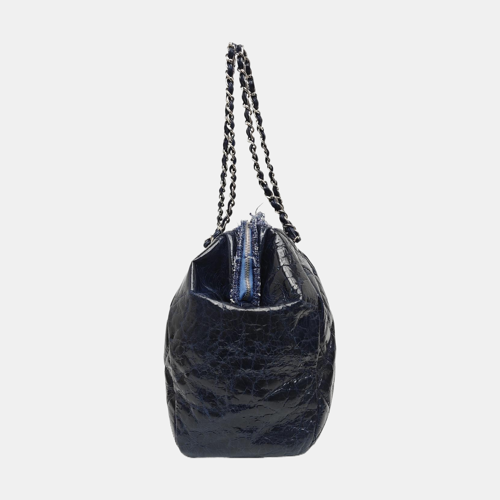 Quilted Calfskin Tote Bag Blue