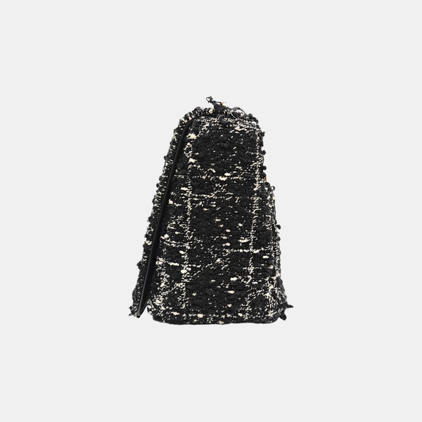 Dior Caro Medium Cannage Wool Black