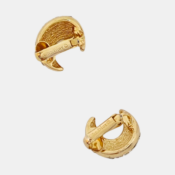 Twist Round Metal Gold Clip On Earrings