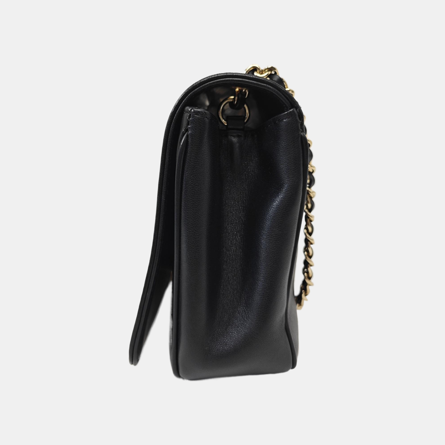 Quilted Lambskin Shoulder Bag Black
