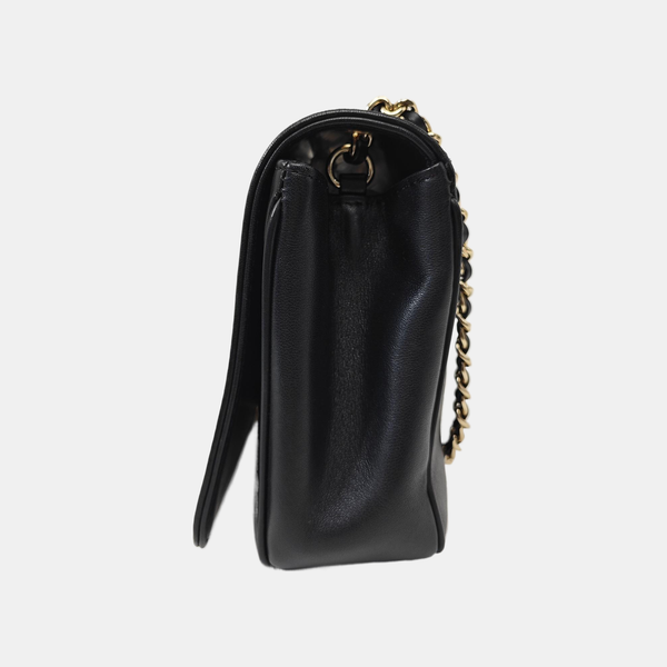 Quilted Lambskin Shoulder Bag Black