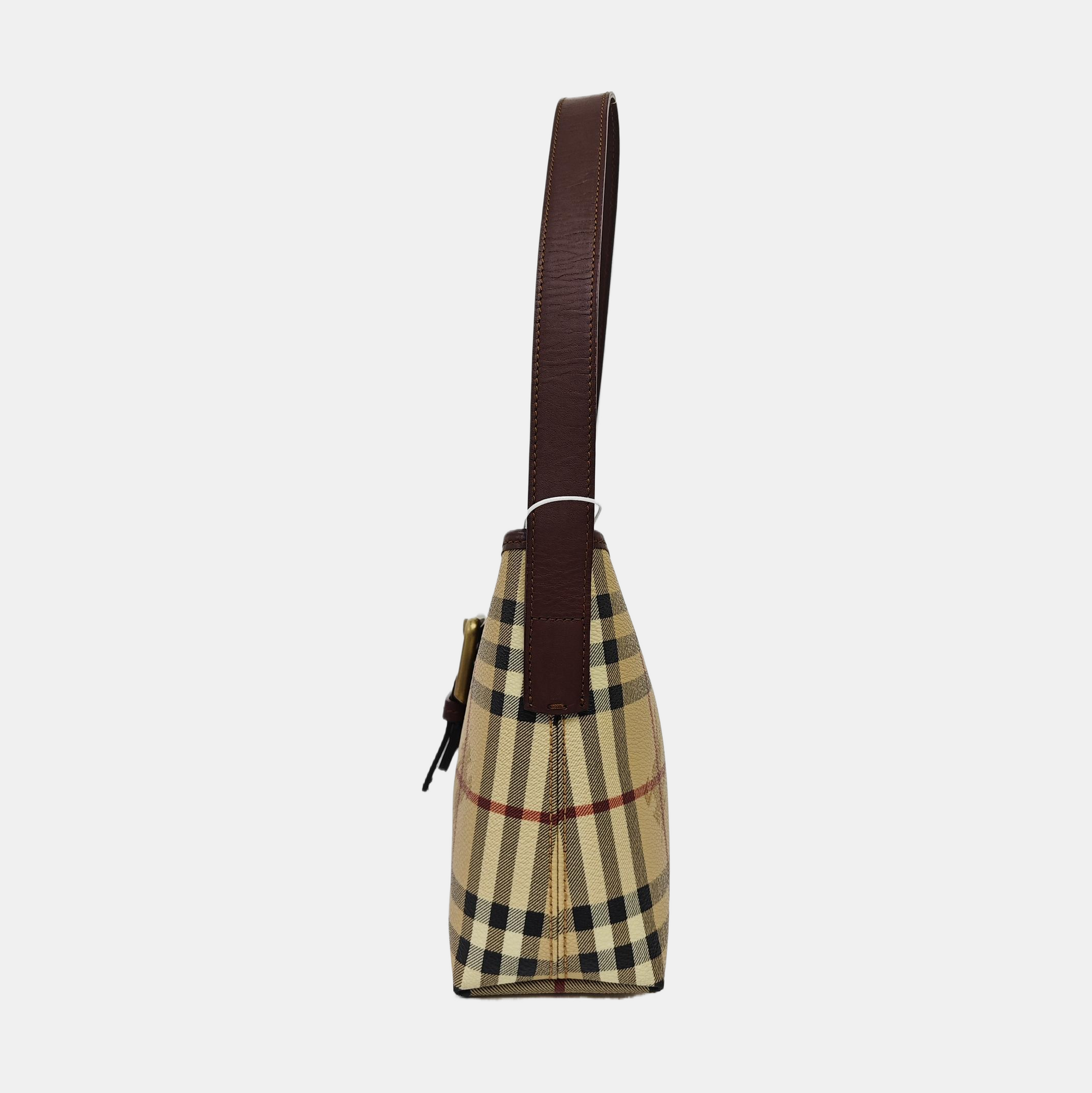 Coated Canvas Shoulder Bag Beige
