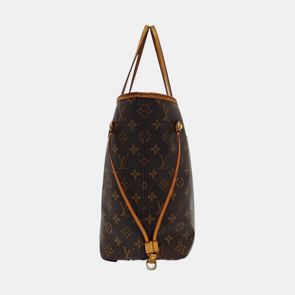 NEVERFULL Monogram Coated Canvas Brown