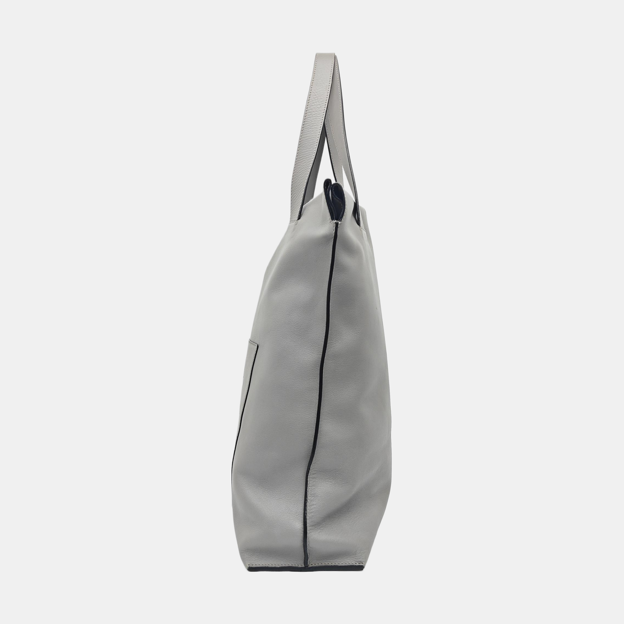Calfskin Top Handle Bag Gray
