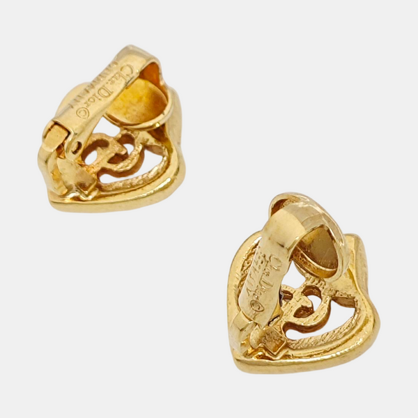 Petit CD Metal Gold Clip On Earrings