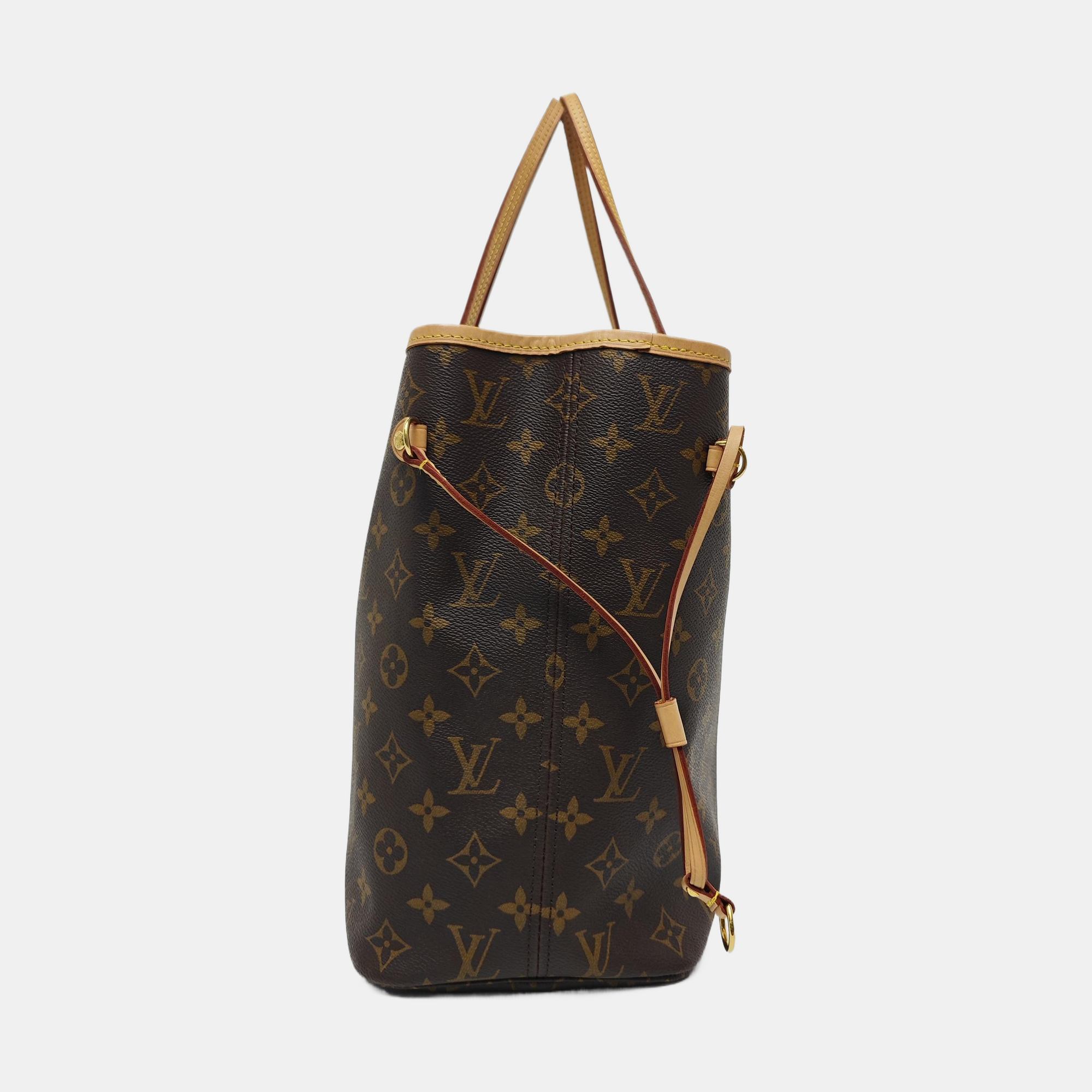NEVERFULL MM Monogram Coated Canvas Brown