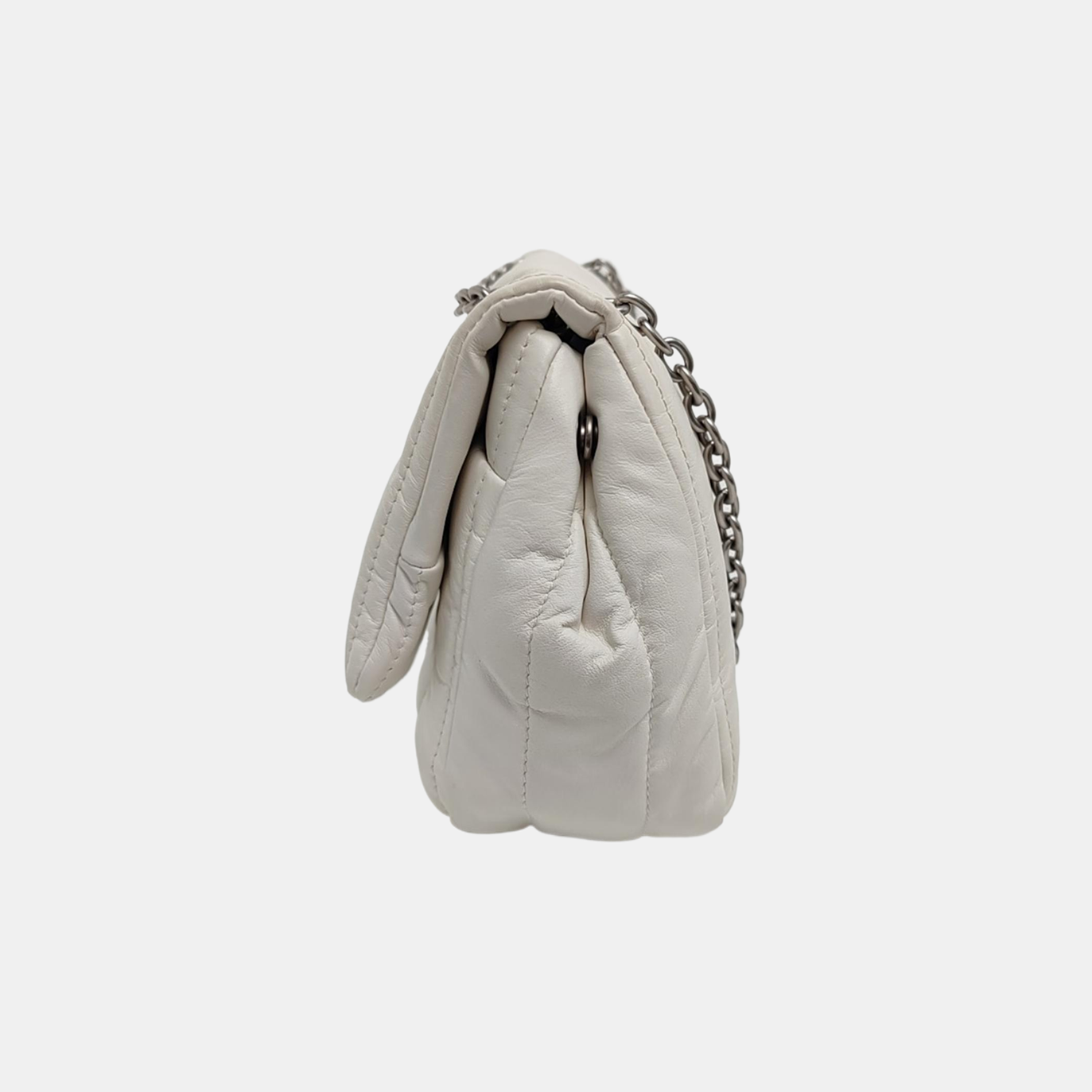BB Quilted Calfskin White