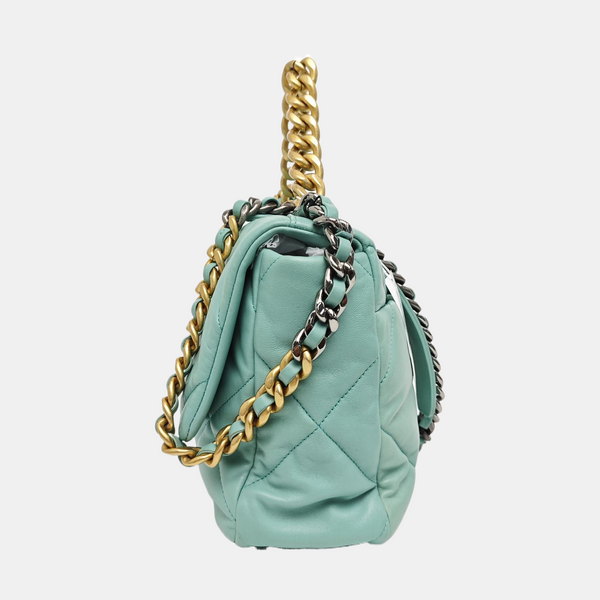 CHANEL 19 Large Quilted Lambskin Blue