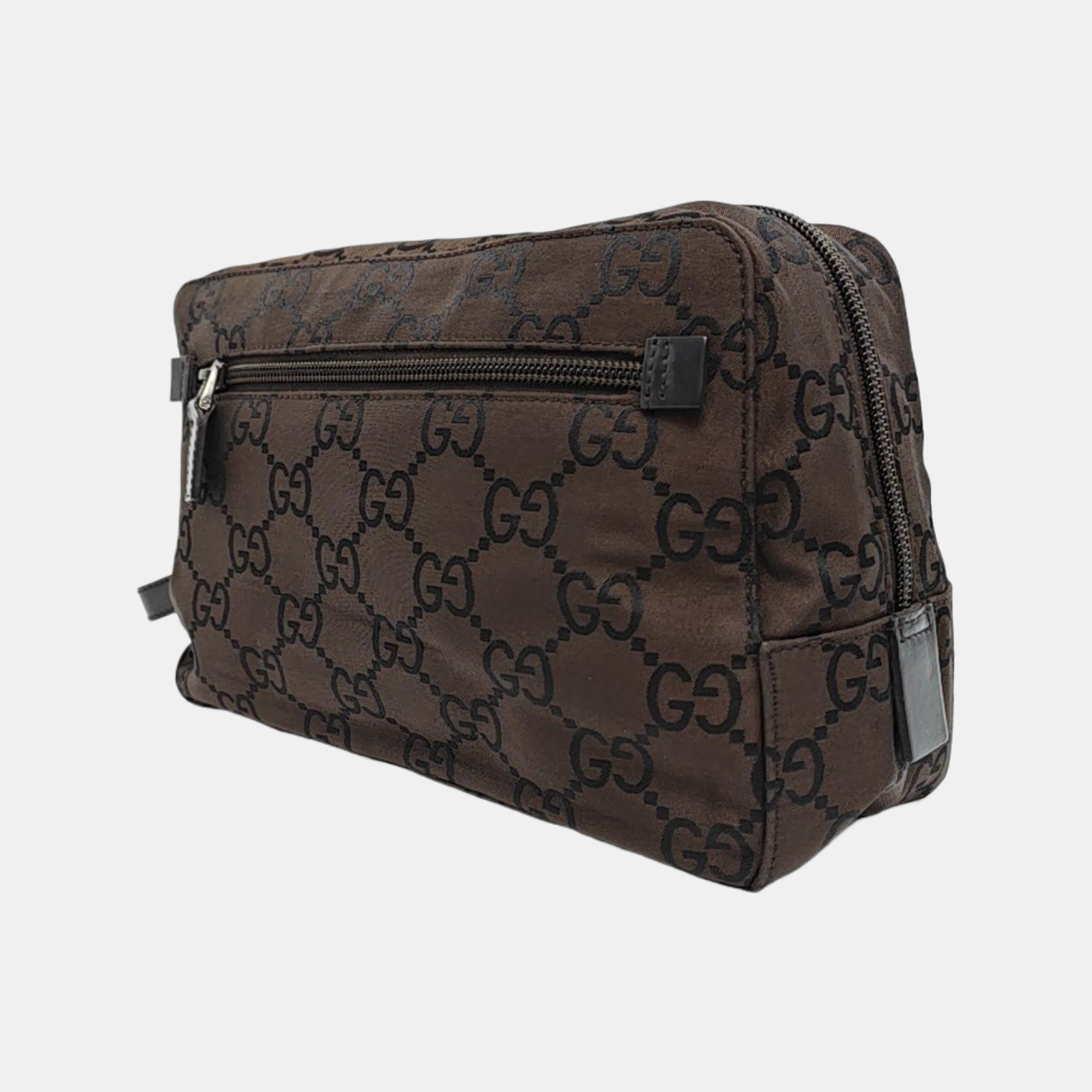 Monogram Canvas Clutch Brown