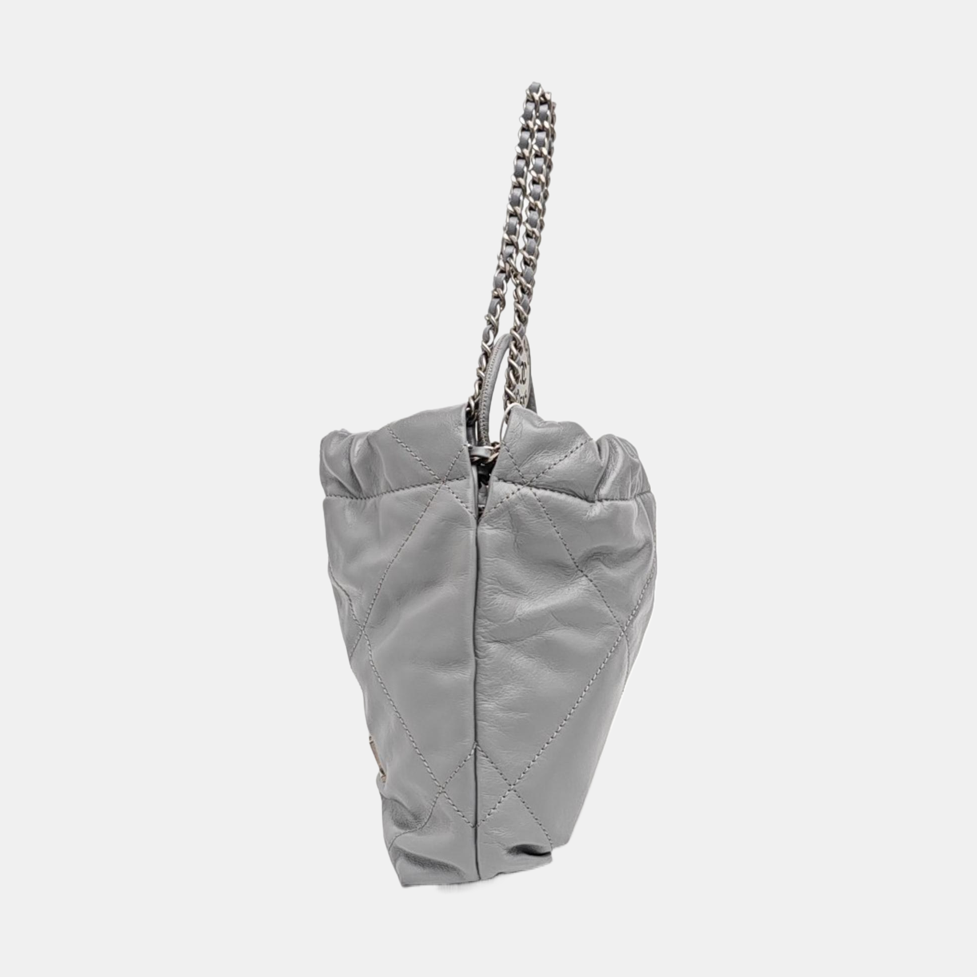 CHANEL 22 Mini Quilted Calfskin Gray