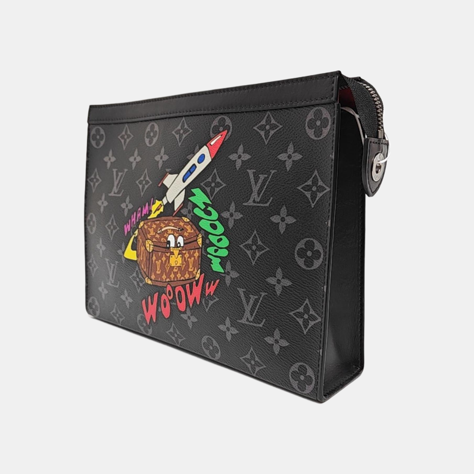 Pochette Voyag MM Monogram Coated Canvas Black