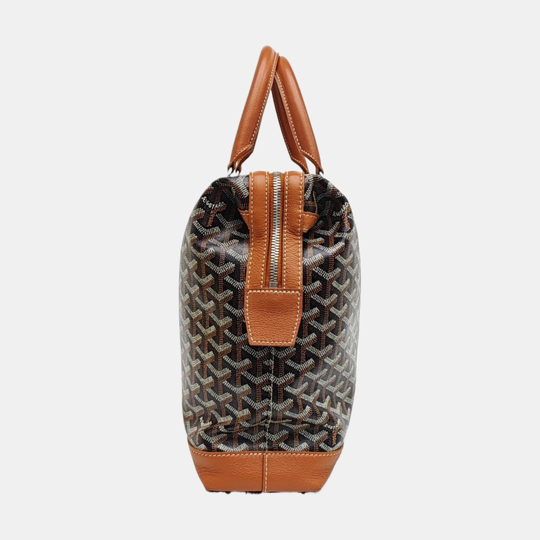 Coated Canvas Top Handle Bag Black
