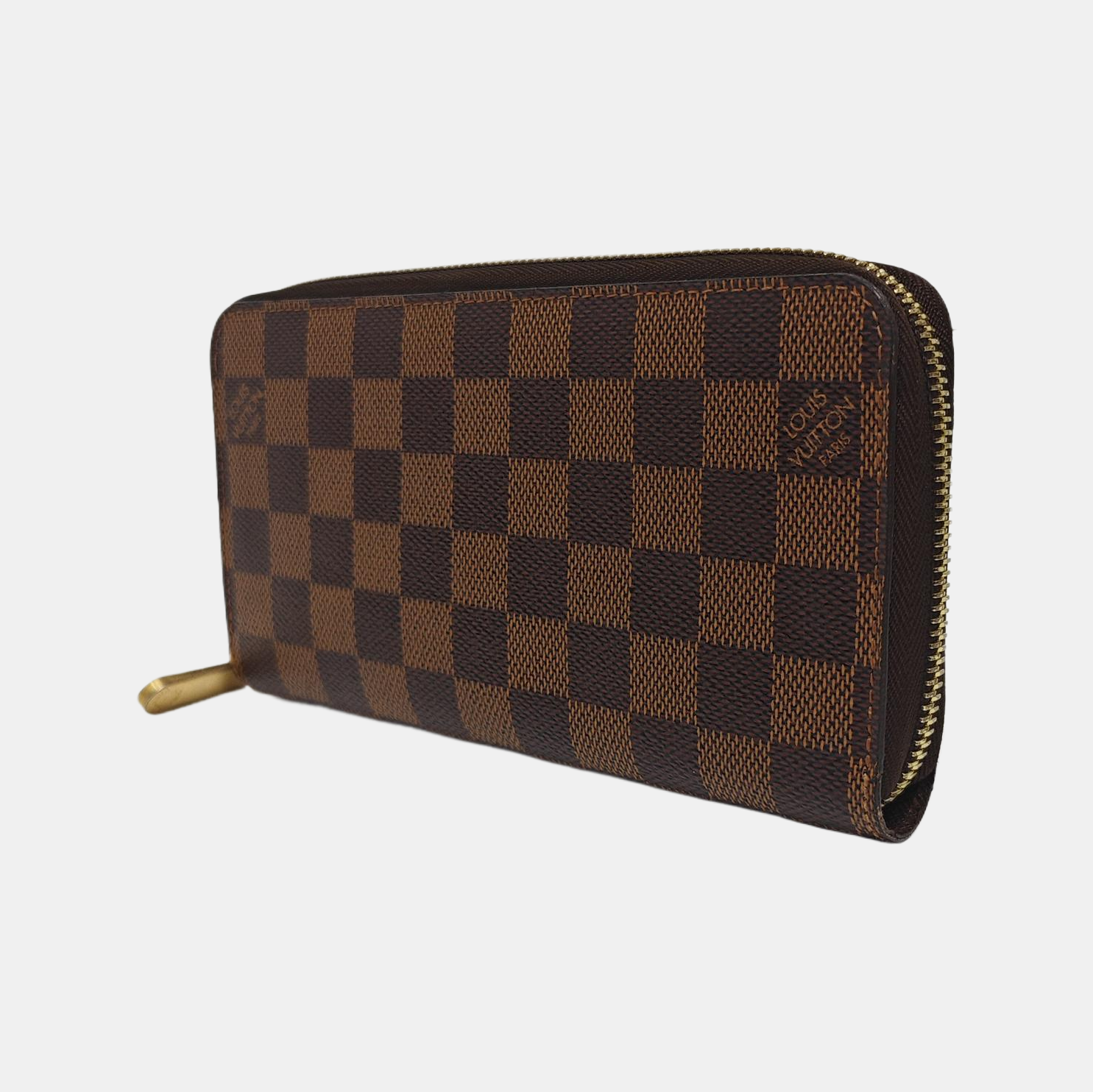 ZIPPY Damier Ebene Coated Canvas Brown Wallet