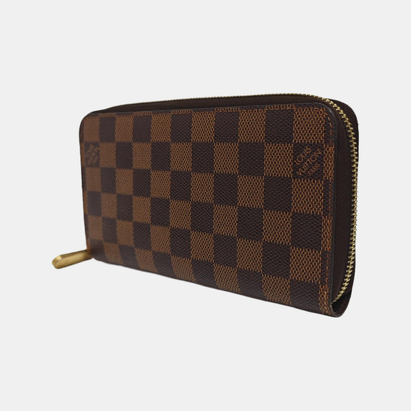 ZIPPY Damier Ebene Coated Canvas Brown Wallet