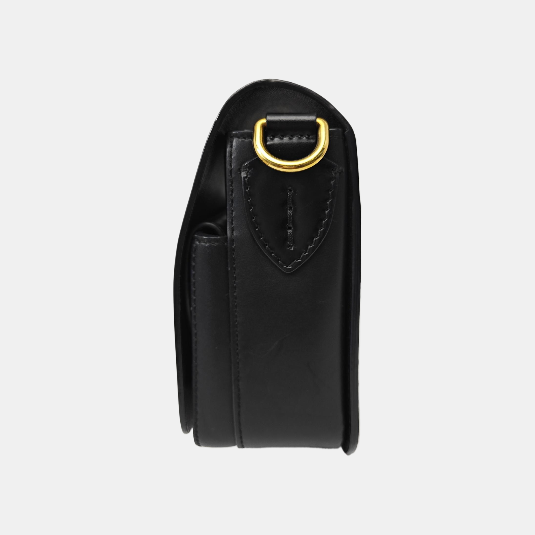Square Stone Calfskin Black