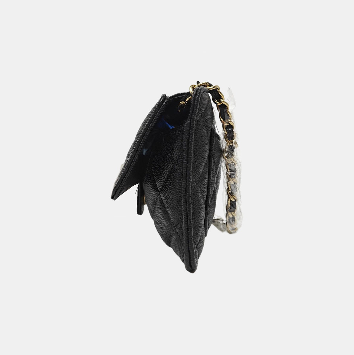 Quilted Grained Calfskin Shoulder Bag Black